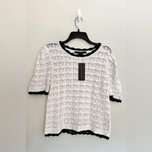 NWT French Connection Open Knit Short Sleeve Top - Size Large